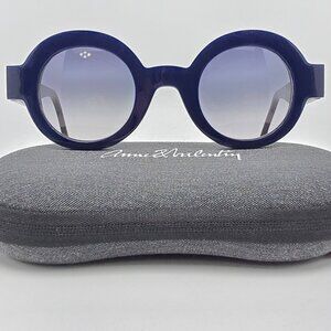 Anne & Valentin Simone Navy Blue Frame Blue Gradient Lens Sunglasses w Case 41mm